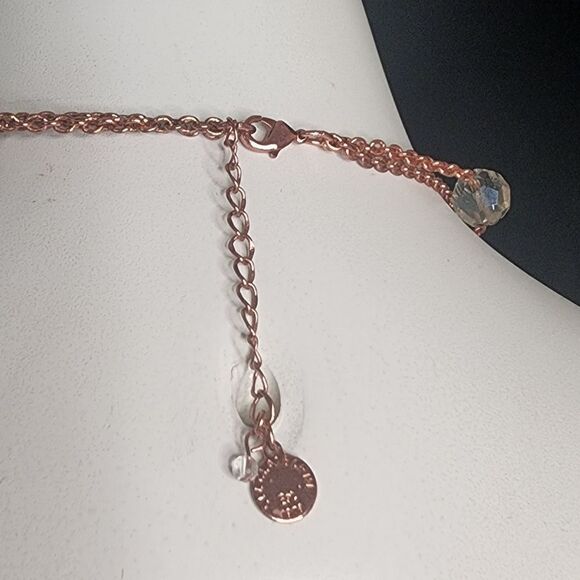 Liz Claiborne Rose Gold, Pink, & Clear Multilayer Necklace - Picture 3 of 3